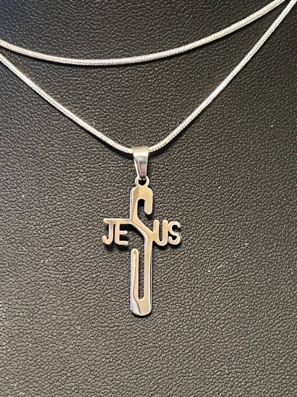 Petite Stainless Steel JESUS Cross Necklace (253) * PLEASE READ DESCRIPTION *